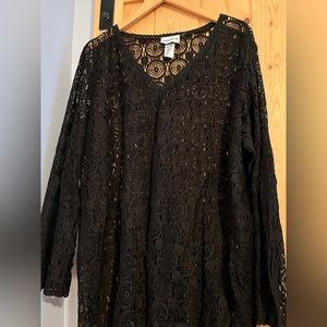 Black lace cover up. Can also be used to layer